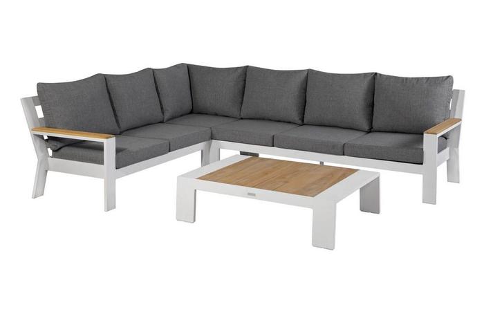 Exotan Valerie hoekbank wit links SALE |, Tuin en Terras, Tuinsets en Loungesets, Ophalen of Verzenden