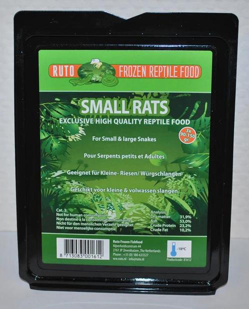 Ruto Kleine ratten 90 - 150 gram 3 stuks Diepvries, Dieren en Toebehoren, Reptielen en Amfibieën | Toebehoren, Ophalen of Verzenden