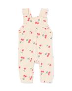 HEMA Newborn jumpsuit mousseline kersen ecru, Verzenden, Nieuw
