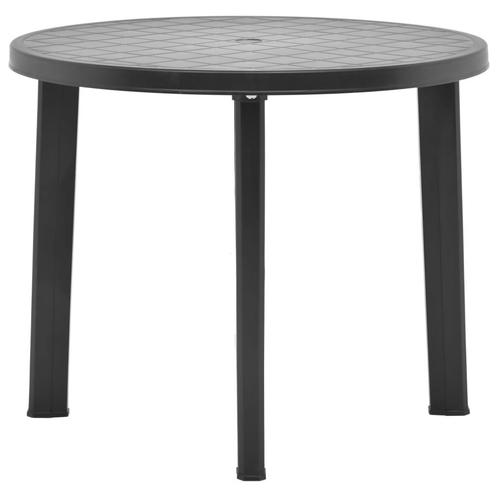 vidaXL Tuintafel 89 cm kunststof antraciet, Tuin en Terras, Tuintafels, Nieuw, Kunststof, Verzenden
