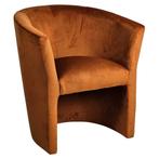 Stoel | PRAG | Fluweel/Hout | Cognac | Indoor |, Verzenden, Nieuw in verpakking