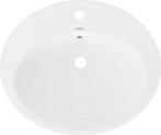 Wastafel ovaal 57x19,5x48,5 cm wit keramiek ML-Design, Doe-het-zelf en Verbouw, Sanitair, Verzenden, Zo goed als nieuw