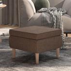 vidaXL Kruk met houten poten stof taupe, Huis en Inrichting, Stoelen, Verzenden, Nieuw