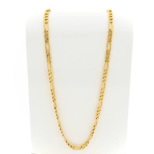 18 Krt. Massief gouden lange figaro schakel ketting | 92 cm, Sieraden, Tassen en Uiterlijk, Kettingen, Overige kleuren, Gebruikt
