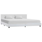 vidaXL Bedframe kunstleer wit 180x200 cm, Overige materialen, Eenpersoons, Verzenden, Wit