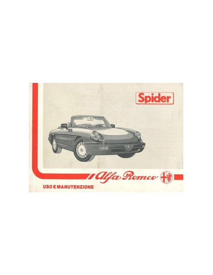 1990 ALFA ROMEO SPIDER INSTRUCTIEBOEKJE ITALIAANS, Auto diversen, Handleidingen en Instructieboekjes
