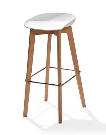 Keeve Barkruk Laag | 47x53x(h)90cm | Wit-Bruin, Zakelijke goederen, Horeca | Keukenapparatuur, Verzenden