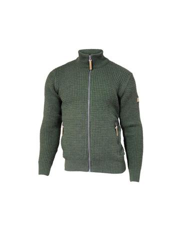 Ivanhoe trui Moritz full zip Loden Green - 100% wol - Groen beschikbaar voor biedingen