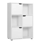 Boekenkast 6 Vakken met Deuren – Houten Kast 59,7x29,7x91 cm, Verzenden, Nieuw