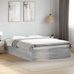 vidaXL Bedframe bewerkt hout grijs sonoma eikenkleurig, Verzenden, 140 cm, 200 cm, Grijs