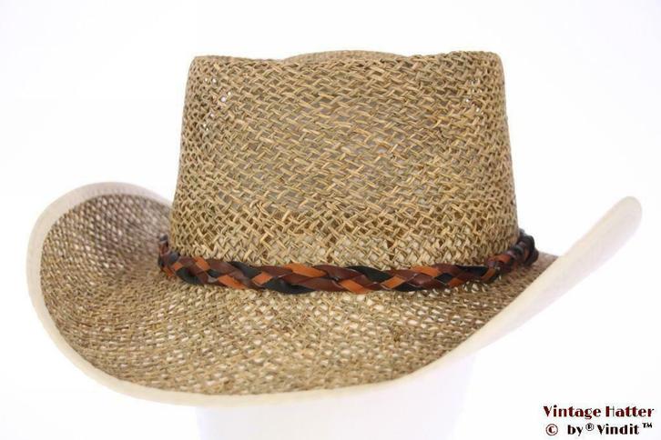 Australische western hoed ventilerend stro 54-61 Nieuw, Kleding | Heren, Hoeden en Petten, Hoed, Nieuw, One size fits all, Ophalen of Verzenden