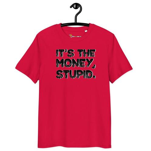 Bitcoin t-shirt - Stupid -100% Biologisch Katoen, Kleding | Heren, T-shirts, Rood, Nieuw, Verzenden