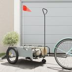 vidaXL Fietstrailer oxford stof en ijzer grijs en zwart, Verzenden, Nieuw