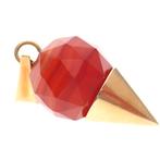 Gouden vintage kegel hanger met carneool (gouden hanger), Ophalen of Verzenden, Gebruikt, Goud, Overige merken