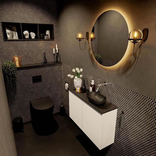 MONDIAZ FOWY toiletmeubel 80cm kleur talc. Waskom positie, Doe-het-zelf en Verbouw, Sanitair, Bad, Nieuw, Ophalen of Verzenden