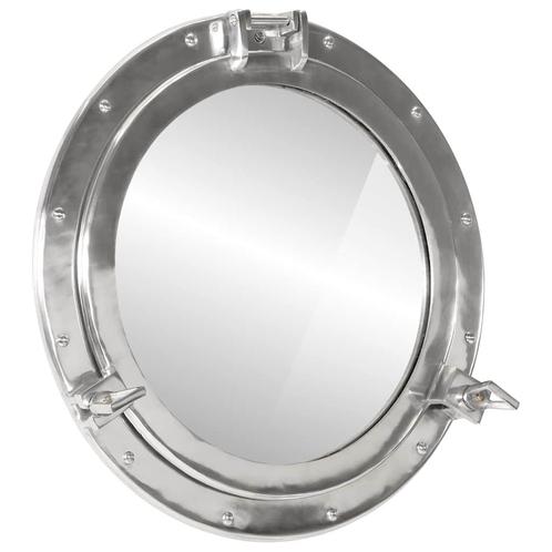 vidaXL Wandspiegel patrijspoort Ø50 cm aluminium en glas, Huis en Inrichting, Woonaccessoires | Spiegels, Nieuw, Verzenden
