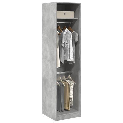 vidaXL Kledingkast 50x50x200 cm bewerkt hout betongrijs, Huis en Inrichting, Kasten | Kledingkasten, Nieuw, Verzenden
