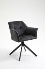 Design stoel LOFT donkergrijs fluweel draaibaar zwart, Huis en Inrichting, Stoelen, Ophalen of Verzenden, Nieuw
