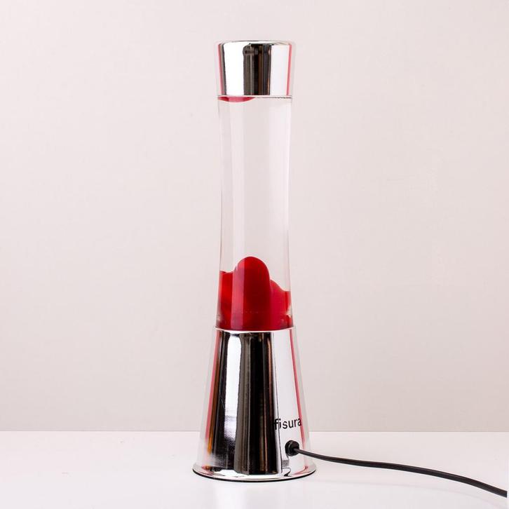 Lavalamp Zilver Met Rode Lava, Huis en Inrichting, Lampen | Overige, Verzenden