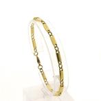 Gouden staafjes/gourmet schakel armband | 19,5 cm (unisex), Sieraden, Tassen en Uiterlijk, Armbanden, Ophalen of Verzenden, Gebruikt