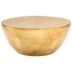 vidaXL Salontafel 70x30 cm gehamerd aluminium messingkleurig, Huis en Inrichting, Tafels | Salontafels, 50 tot 100 cm, Verzenden