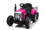 Elektrisch bestuurbare tractor met aanhanger - roze, Ophalen of Verzenden, Nieuw