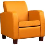 Leren Fauteuil Joy - Toledo Leer Leem - Poten Hout Zwart, Huis en Inrichting, Fauteuils, Nieuw, Ophalen of Verzenden, 50 tot 75 cm