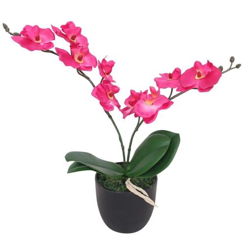 vidaXL Kunstplant orchidee met pot 30 cm rood, Huis en Inrichting, Woonaccessoires | Kunstplanten en Kunstbloemen, Nieuw, Verzenden