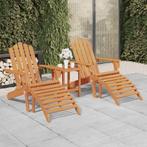 vidaXL Tuinstoelen Adirondack 2 st met voetensteunen, Tuin en Terras, Verzenden, Nieuw, Hout