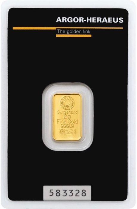 4 gram - Goud .999 - Argor-Heraeus, Switzerland - Verzegeld, Postzegels en Munten, Edelmetalen en Baren