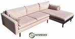 Refurbished 4-zits hoekbank licht roze met 1 jaar garantie!, Huis en Inrichting, Banken | Bankstellen, 250 tot 300 cm, Gebruikt