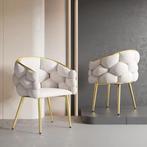 Luxe Fluwelen Eetkamerstoel – Met Gouden Poten &amp; Comfort, Huis en Inrichting, Stoelen, Verzenden, Nieuw