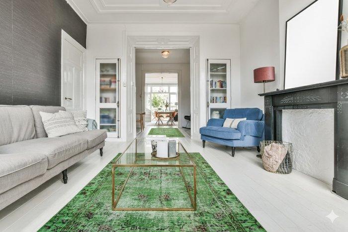 Levendig groen vintage - Vloerkleed - 280 cm - 160 cm - met, Huis en Inrichting, Stoffering | Tapijten en Kleden