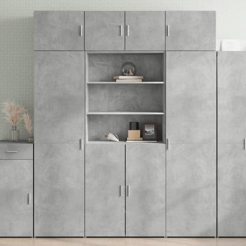 vidaXL Opbergkast 80x42,5x225 cm bewerkt hout betongrijs, Huis en Inrichting, Kasten | Buffetkasten, 75 cm of meer, Nieuw, Overige houtsoorten