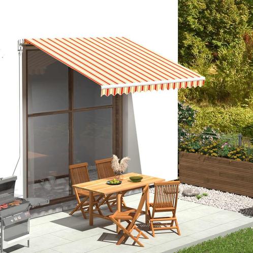 vidaXL Vervangingsdoek voor luifel 3x2,5 m geel en oranje, Tuin en Terras, Zonneschermen, Nieuw, Verzenden