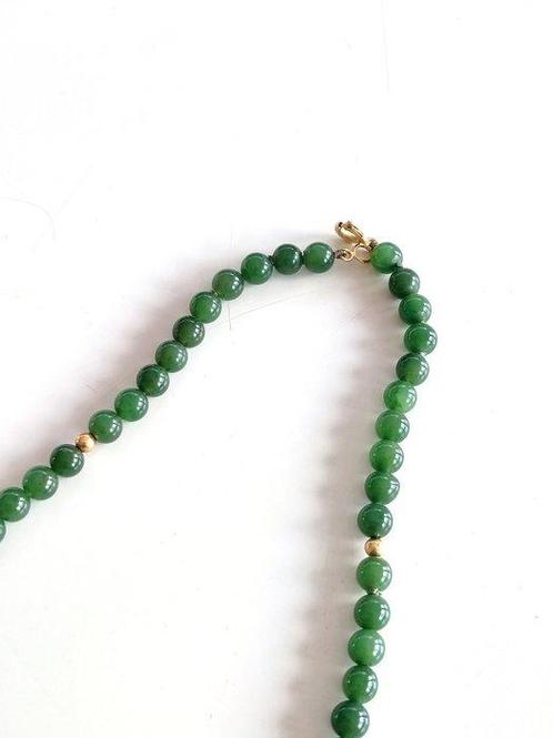 Zonder Minimumprijs - Halsketting - 14 karaat Geel goud Jade, Sieraden, Tassen en Uiterlijk, Kettingen