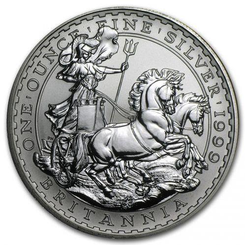 Britannia 1 oz 1999, Postzegels en Munten, Munten | Europa | Niet-Euromunten, Losse munt, Zilver, Overige landen, Verzenden