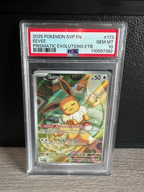 Pokémon - 1 Graded card - Eevee 173 SVP Prismatic Evolutions, Hobby en Vrije tijd, Verzamelkaartspellen | Pokémon