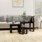 vidaXL 3-delige Tafeltjesset bewerkt hout zwart, Huis en Inrichting, Tafels | Bijzettafels, Verzenden, Nieuw, 45 tot 60 cm