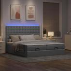 vidaXL Bedframe met matrassen 180x200cm stof lichtgrijs, Huis en Inrichting, Slaapkamer | Bedden, Eenpersoons, Verzenden, Nieuw