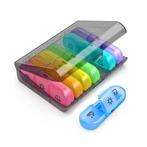 GEASY Pillendoos 7 Dagen – 3 Vakken – Zwart/Gekleurd –, Verzenden