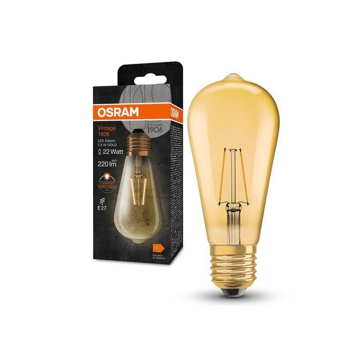 Ledvance Vintage 1906 LED ST64 lamp E27 2.5W/824 220lm Goud, Huis en Inrichting, Lampen | Overige, Nieuw, Ophalen of Verzenden