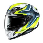 HJC F71 Fes Zwart Wit Blauw Geel Integraalhelm, Motoren, Nieuw met kaartje, HJC, Integraalhelm, S