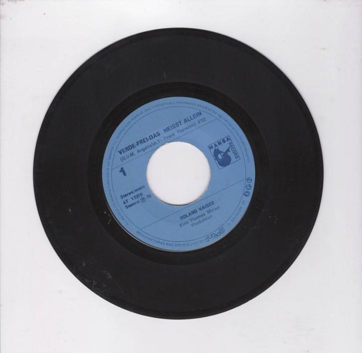 Roland Kaiser – »Verde« Frei- Das Heißt Allein / Wen..., Cd's en Dvd's, Vinyl Singles, Verzenden