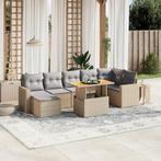 vidaXL 8-delige Loungeset met kussens poly rattan beige, Tuin en Terras, Tuinsets en Loungesets, Verzenden, Nieuw, Rotan, Loungeset