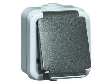 Enkel stopcontact voor buiten IP 44 - SWD wcd RA gr