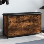 vidaXL Schoenenbankje met klaplade 102x32x56 cm gerookt, Huis en Inrichting, Banken | Voetenbanken en Poefen, Verzenden, Nieuw