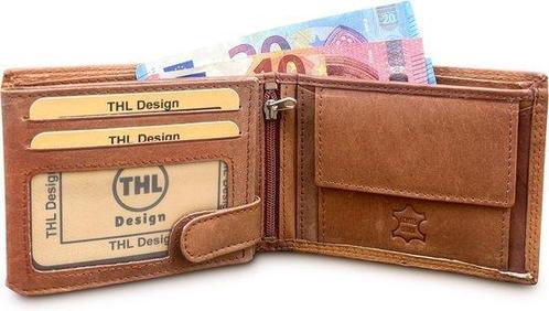Portemonnee Heren Billfold Heren Portemonnee Leder 10 pasjes, Sieraden, Tassen en Uiterlijk, Portemonnees, Bruin, Nieuw, Overige merken