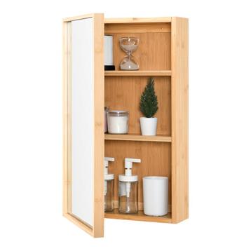 [en.casa] Spiegelkast Ikorfat bamboe 60,5x35x14 cm houtkleur