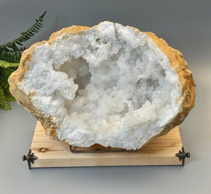 Top XXL kwartsgeode met witte bergkristal Geode - Hoogte: 35, Verzamelen, Mineralen en Fossielen